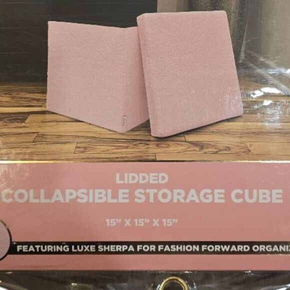 Juicy Couture Home Luxe Sherpa Lidded Collapsible Decorative Storage Cube - Picture 5 of 5